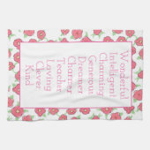 Rosa weiß und grün geschirrtuch (Horizontal)