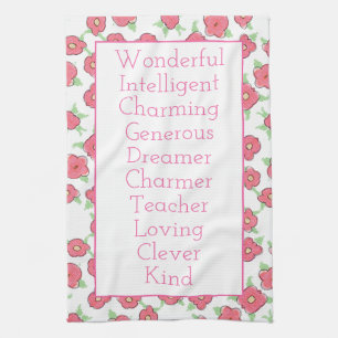 Rosa weiß und grün geschirrtuch