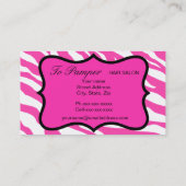 Rosa, Weiß und Grün Zebra & Geparden Visitenkarte (Rückseite)
