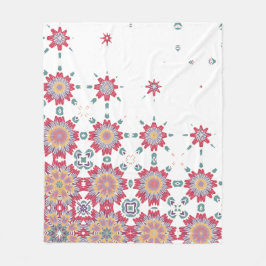 Rosa, weiß und Lila Aquarellfarben Blumendesign Fleecedecke