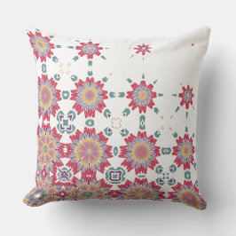 Rosa, weiß und Lila Aquarellfarben Blumendesign Kissen