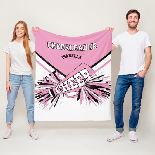 Rosa, Weiß und Schwarz - Für einen Chefleader 📣 Fleecedecke (Beispiel)