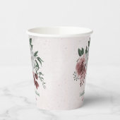 Rosa, Weiß und Zimt Rose Blume Grünpflanzen Party Pappbecher (Links)