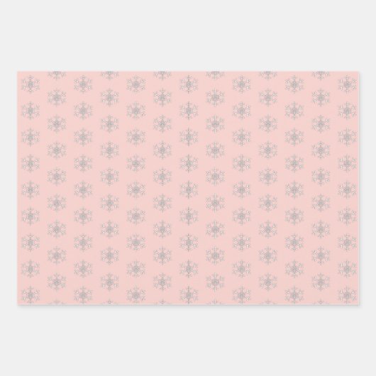 Rosa | weiß | Weihnachten Geschenkpapier Set (Vorderseite 3)