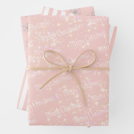 Rosa | weiß | Weihnachten Geschenkpapier Set (Beispiel)