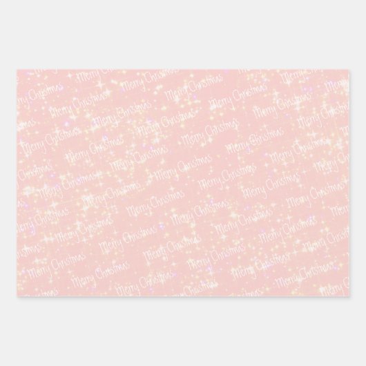 Rosa | weiß | Weihnachten Geschenkpapier Set (Vorderseite)