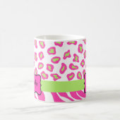 Rosa & Weiß Zebra & Cheeta Skin Personalisiert Kaffeetasse (Mittel)