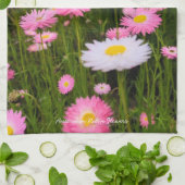 Rosa + Weiße australische native Wiesenblumen Geschirrtuch (Gefaltet)