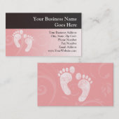 Rosa/weiße Baby-Abdrücke Visitenkarte (Vorne/Hinten)