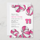 Rosa weiße Basketball Mädchen Geburtstag Einladung (Vorderseite)