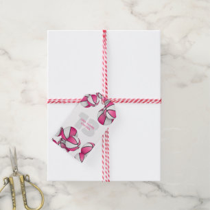 Rosa weiße Basketball Mädchen Geburtstagsparty Geschenkanhänger