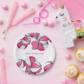 Rosa weiße Basketball Mädchen Geburtstagsparty Pappteller (Party)