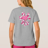 Rosa, weiße Basketballbälle Sportler Name T-Shirt (Rückseite)