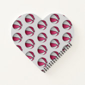 Rosa, weiße Basketbälle, die Mädchen in der Herzfo Notizblock (Rückseite)