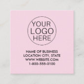 Rosa weiße, benutzerdefinierte Logos und QR-Code Quadratische Visitenkarte (Vorderseite)