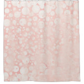 Rosa weiße Blasen Polka Punkte gürrisch Duschvorhang (Vorderseite)