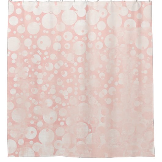 Rosa weiße Blasen Polka Punkte gürrisch Duschvorhang (Vorderseite)