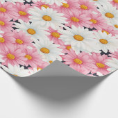 Rosa weiße Blume Ästhetische Grafik Geschenkpapier (Ecke)