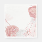 Rosa-weiße Blume Botanische Hochzeitsnapkins Serviette (Vorderseite)