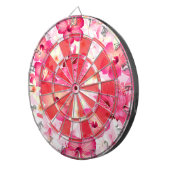 Rosa-weiße Blume Dartscheibe (Vorderseite rechts)