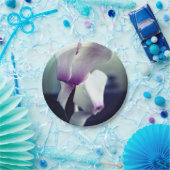 Rosa weiße Blume Foto Teller für benutzerdefiniert (Party)