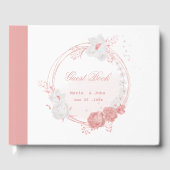 Rosa-weiße Blume Gästebuch (Vorderseite)