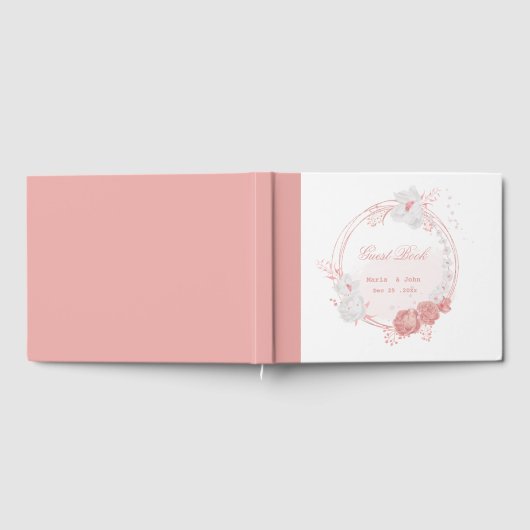 Rosa-weiße Blume Gästebuch (Voll)