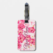 Rosa-weiße Blume Gepäckanhänger (Rückseite vertikal)