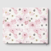 Rosa weiße Blume Hochzeit Gästebuch (Rückseite)