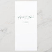 Rosa Weiße Blume Hochzeitmenü Menükarte (Rückseite)