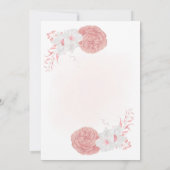 Rosa-weiße Blume-Kranzfest Einladung (Rückseite)