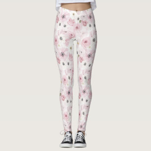 Rosa Weiße Blume Leggings