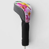 Rosa-weiße Blume mit hawaiianischer Orchidee Golf Headcover (angewinkelt)