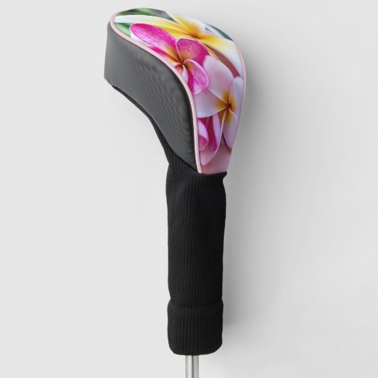 Rosa-weiße Blume mit hawaiianischer Orchidee  Golf Headcover (angewinkelt)