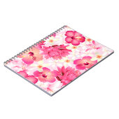 Rosa-weiße Blume Notizblock (Linke Seite)