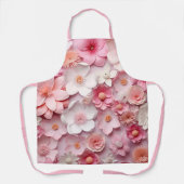 Rosa weiße Blume Schürze (Vorderseite)