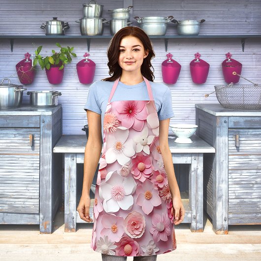 Rosa weiße Blume Schürze