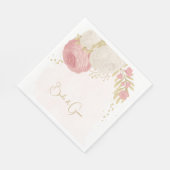 Rosa-weiße Blume Serviette (Ecke)