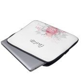 Rosa weiße Blume Silberblätternacht elegant Laptopschutzhülle (Vorne Knopf)