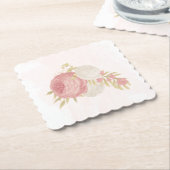 Rosa-weiße Blume Untersetzer (angewinkelt)