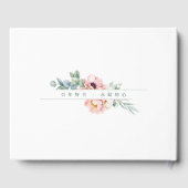 Rosa weiße Blume Zweisprachige Chinesische Hochzei Gästebuch (Rückseite)