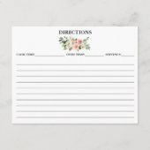 Rosa weiße Blumendusche Rezeptkarte Hinweiskarte (Rückseite)