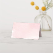 Rosa, weiße Blumengrün elegant Platzkarte (Rückseite)