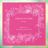Rosa Weiße Blumenrahmen Boutique Salon Business Fensteraufkleber (Blatt 3)