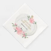 Rosa, weiße, blumenweiße Kürbis Serviette (Ecke)