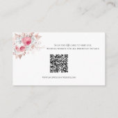 Rosa weiße Blumenzettel - Umschließungskarte Begleitkarte (Rückseite)