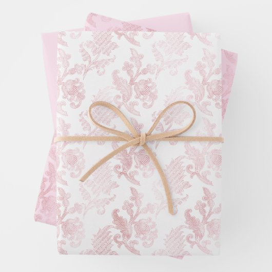 Rosa Weiße Blüte Geschenkpapier Set (Beispiel)