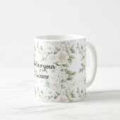 Rosa Weiße Blüte Kaffeetasse (VorderseiteRechts)