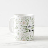 Rosa Weiße Blüte Kaffeetasse (Vorderseite Links)