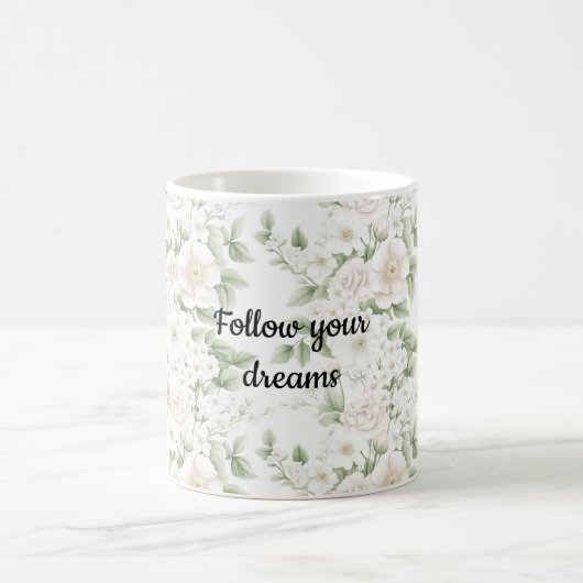 Rosa Weiße Blüte Kaffeetasse (Mittel)